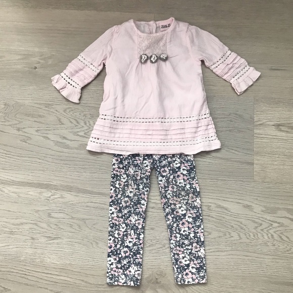 Little Lass Toddler Pink Blouse & Pants Set, 24 Months, Boho Toddler, Crochet